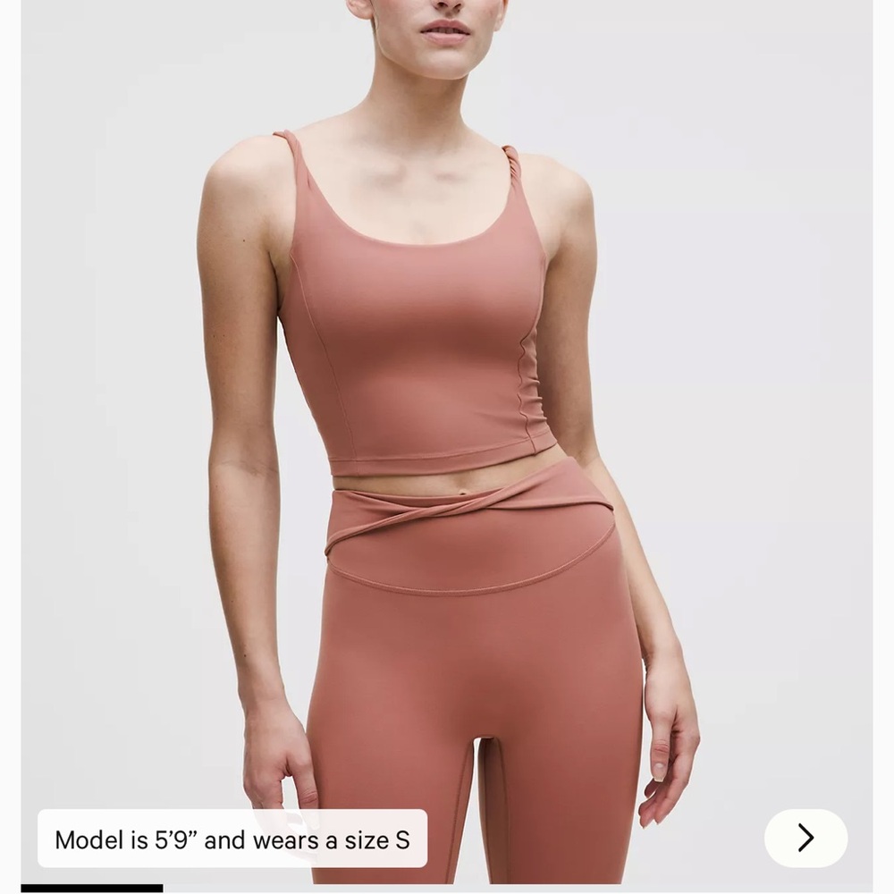 lululemon Align Twist-Strap Cropped Tank Top
Light Support, B/C Cup red clay NWT